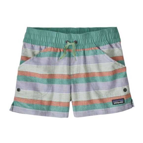 Patagonia Stripe Costa Rica Baggies Girl Elastic Drawstring Water Shorts 67087 L - Picture 11 of 11